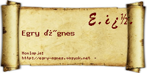 Egry Ágnes névjegykártya