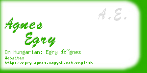 agnes egry business card